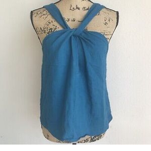 Banana Republic blue cross front blouse